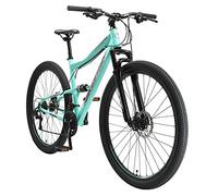 BIKESTAR VTT Vélo Tout Terrain, Frein à Disque, 21 Vitesses Shimano, 29 Pouces | Mountainbike Tout Suspendu Integral Cadre 19 Pouces | Menthe