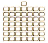 BIKICOCO 1.5 x 1.2 cm Boucle Rectangle Anneau Rectangulaire en Métal, pour sangle de sac, ceinture, Non soudé, Bronze - 50 pièces