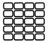 BIKICOCO 2.5 x 1.5 cm Boucle Rectangle Anneau Rectangulaire en Métal, pour sangle de sac, ceinture, Non soudé, noir - 20 pièces
