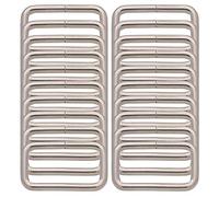 BIKICOCO 3.2 x 1.5 cm Boucle Rectangle Anneau Rectangulaire en Métal, pour Sangle de Sac, Ceinture, Non soudé, argenté - 20 pièces