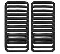 BIKICOCO 3.2 x 1.5 cm Boucle Rectangle Anneau Rectangulaire en Métal, pour sangle de sac, ceinture, Non soudé, noir - 20 pièces
