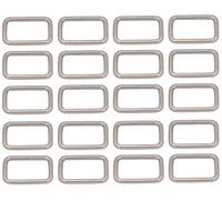 BIKICOCO 3.2 x 2 cm Boucle Rectangle Anneau Rectangulaire en Métal, pour Sangle de Sac, Ceinture, Non soudé, argenté - 20 pièces