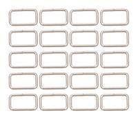 BIKICOCO 3.8 x 2 cm Boucle Rectangle Anneau Rectangulaire en Métal, pour sangle de sac, ceinture, Non soudé, argenté - 20 pièces