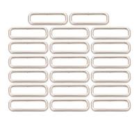 BIKICOCO 5.1 x 1.2 cm Boucle Rectangle Anneau Rectangulaire en Métal, pour sangle de sac, ceinture, Non soudé, argenté - 20 pièces