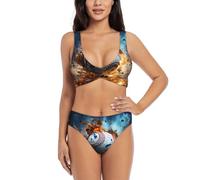 Bikini 2 pièces pour femme imprimé baseball - Respirant - Sexy - Pour fête de plage, surf et plongée