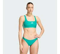 adidas Femme 3 Stripes V-Back Bikini Swimwear, Equipment Green/Clear Mint, 40