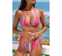Bikini à chevrons façon bonbon