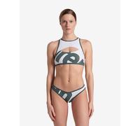 Bikini Arena Logo Brasserie blanc vert gris femme - L