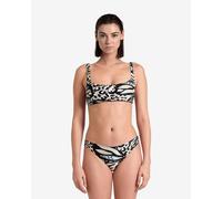 Bikini Arena Water Print Bandeau noir blanc beige femme - M