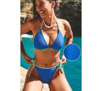 Bikini bleu au style bord de mer Bleu royal M