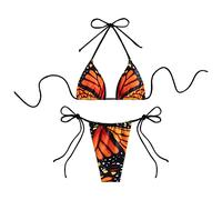 Bikini Braga Alta Partes De Arriba Mujer Conjunto de Bikini Estampado Para Mujer Traje baño Sexy piezas Para Nadar Traje baño Playa BañAdor Talla Grande Culotte (Red, S)