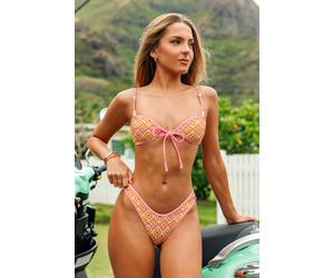 Bikini col diamant et bas extra échancré Jaune XL / L