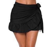 Bikini Cover Up Femme Jupe de Bain avec laçage latéral Serviette de Plage Courte Jupe de Bikini Taille Haute Mini-Jupe Portefeuille Robe de Bain Jupe de Plage Maillot de Bain