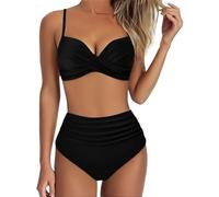Bikini da Donna, Con Bustino, Bikini a Vita Alta, Elegante Costume da Bagno in Due Pezzi