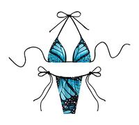 Bikini Deportivo Bikinis Mujer 2026 Push up Conjunto de Bikini Estampado Para Mujer Traje de baño Sexy piezas Para Nadar Traje baño Tanga Playa Bikinis 2026 Braga (Blue, M)
