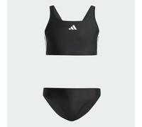Bikini dos en V 3 bandes Enfants Black / White 9-10A