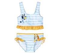 Bikini Enfant Bluey - Bleu et Jaune - Taille 3 Ans - Maillot de Bain Fille - 85% Polyester et 15% Elasthanne - 210 g/m² - Séchage Rapide - Produit Original Fabriqué en Espagne