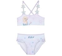 Bikini Enfant Reine des Neiges Elsa - Maillot de Bain 2 Pièces Fille - Bretelles Étoiles - Léger & Séchage Rapide (FR/ES, Âge, 3 Ans, Taille Normale)