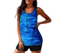 Bikini Femme 2 Pieces Ensemble de Tankinis élégant pour Femmes - Maillots de Bain Confortables et Polyvalents pour Plage Piscine et Vacances idéal journées d'été détendues Sports(Blue, XXXXXL)