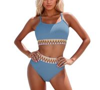 Bikini Femme 2 Pieces Grande Taille Sexy Col en V Ensembles Gainant Push Up Contrôle du Ventre Sport Hot Slim Ensemble Swimwear Deux Pièces