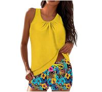 Bikini Femme 2 Pieces - Vêtements décontractés confortables et décontractés pour un usage quotidien idéaux pour le printemps l'été et l'automne faciles à nettoyer et à entretenir (Yellow XL)