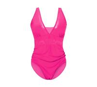 Bikini Femme Maillot de Bain Femme 1 Pièces Dames été Plage Feuille Fendue Fleur Imprimé Grande Maillot de Bain Fendu 1 Pieces Amincissant Gainant (Hot Pink S)
