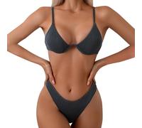 Bikini grande poitrine confortable été maillot de bain grandes tailles léger maillot de bain deux pièces avec bonnets haut de bikini et bas de bikini sans armatures ventre plat maillot de bain maillot