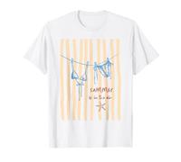 Bikini « Summer is in The Air » Motif à Rayures T-Shirt