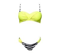 Bikinis Mujer 2026 Braga Alta Bikini Deportivo Traje de baño Bikini de triángulo dividido Para Mujer Conjunto Traje baño Color sólido Estampado Moda Verano 2026 Bragas (Yellow, S)
