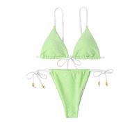 Bikinis Mujer 2026 BrasileñO BañAdor Natacion Traje de baño de 2 piezas Para Mujer, Conjunto Bikini Con anillo y Falda Para cubrir Bikini Mujer BrasileñO Bikinis 2026 Braga Alta (Green, M)