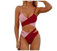 Bikinis Mujer 2026 Push up Bikini Deportivo Traje de baño Bikini Con relleno Conjunto de -up Para Mujer Sujetador Traje baño Playa Tanga Tankinis Tallas (Wine, XL)