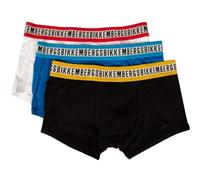 Bikkembergs Boxer Homme Lot de 3 Pièces Jambe Élastique Exposée Coton Stretch Article BKK1UTR08TR, Assorted Color Black/Blue/White, L