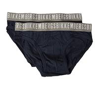 Bikkembergs Slips Homme Lot de 2 sous-vêtements en Coton Stretch élastique Apparent Article BKK1USP02BI BIPACK Briefs, Navy, M - EU M - US S - FR 3
