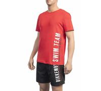 BIKKEMBERGS T-shirt rouge à manches courtes pour hommes : Couleur - Rouge, Taille - M Taille : M Couleur : Rouge