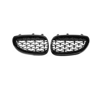 BIKKJBK Grille Calandre Avant pour E60 E61 550i 535i 2004-2009 calandre de Pare-Chocs de Voiture calandre Cadre Noir grilles argentées