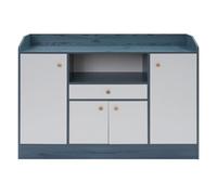 Biknltio Armoire buffet armoire de rangement 110 x 30 x 80 cm (bleu)