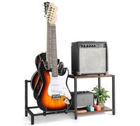 Bikoney Râtelier Réglable pour Guitares et Basse Électrique avec Support d’Amplificateur, Porte-Guitare Solide pour Plusieurs Instruments et Accessoires de Musique