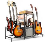 Bikoney Support Guitare à 5 Niveaux pour Guitare Acoustique, électrique, basse, Stand Guitare Support de Guitare Réglable au sol pour Plusieurs Guitares