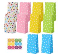 BIKPRST 10 Pcs Sac En Papier Kraft, Sacs En Papier Pour Cadeaux Et Fêtes,Sac Cadeau, Sachet Bonbons Anniversaire Sac Cadeau Petit Format Pour Mariage, Anniversaire, Noël, Halloween,Party
