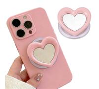 BIKPRST Magnético Con Espejo Agarre Amor Corazón Soporte, Soporte y Agarre Extensibles,Soporte Expandibles Base Phone Móvil,Agarre para Teléfonos Móviles y Carcasas, para Smartphone Tabletas