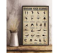 Bikram Yoga Asanas Poses Knowledge Learn Poster sans cadre en métal Panneau d'école 15,2 x 20,3 cm