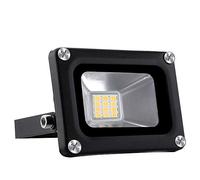 Bikuer Projecteur LED 10 W blanc chaud - 1000 lm - Super lumineux - 12 V - Projecteur extérieur IP65 - Étanche - 3000 K - Blanc lumière du jour - Éclairage mural idéal pour jardin, garage, hôtel, etc.