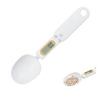 Bilancia Digitale a Cucchiaio, Bilancia Dosatore 500g/0.1g Alta Precisione con Display LCD e Funzione TARA, Cucchiaio Misuratore Rimovibile, Bilancia Portatile per Épices Café Farine Sucre (Blanc)