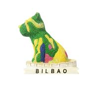 Bilbao Aimant de réfrigérateur 3D en résine fait à la main Motif chiot