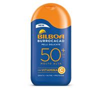 Bilboa, Burrokakao Lait Solaire SPF 50+, Super Haute Protection Solaire pour Peau Sensible Formule Vitamine C, Hydratant, Nutrition et Protection, Sans Alcool, Testé Dermatologiquement, 200 ml