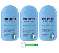 Bilboa Lot de 3 crèmes après-soleil Doposole Sapore di Aloe, bronzage longue durée avec aloe vera, musique pour peaux sensibles, testé dermatologiquement - 200 ml + porte-clés Beni Culinari