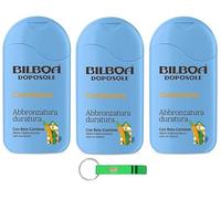 Bilboa Lot de 3 dosols après-soleil Carotissima - Bronzage longue durée avec bêta-carotène - Apporte le bronzage noir sur blanc - Testé dermatologiquement - 200 ml + porte-clés Beni Culinari
