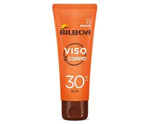Bilboa Visage & Corps Crème Visage et Corps avec Protection SPF 30, Travel Size pour bronzage Durabilité et enterrée, Contraste les signes du vieillissement, Format de voyage 75 ml
