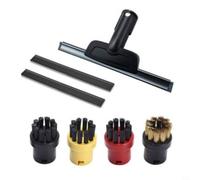 BildeeMait Accessoires pour nettoyeur vapeur Karcher, kit de 7 buses avec brosses raclettes pour SC1 SC2 SC3 SC4 SC5, grattoir à verre rond pour nettoyage en profondeur