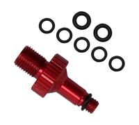 BildeeMait Adaptateur de valve d'amortisseur pour vélo RockShox pour Monarch DT Marzocchi, pompe à air en aluminium avec joints toriques supplémentaires, noir pour rouge
